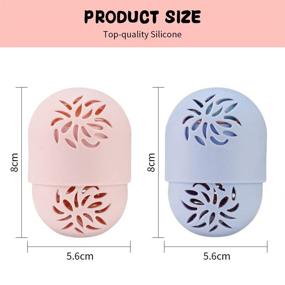 img 3 attached to Optimized for SEO: DKAF Makeup Sponge Container Set, with 2 Silicone Makeup Sponge Travel Cases, 2 Soft Makeup Sponges, and 2 Makeup Sponge Drying Holders for Convenient Portability