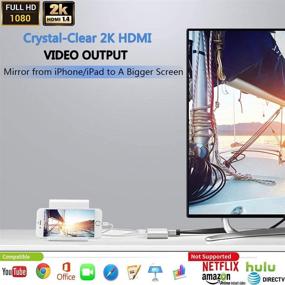 img 2 attached to 5-в-1 устройство для подключения с разъемом Lightning, с HDMI-адаптером 2K, считывателем карт TF и SD, конвертером USB-камеры (в комплекте 2,5 футовый кабель Lightning) - совместимо с iPhone, iPad и другими устройствами USB.