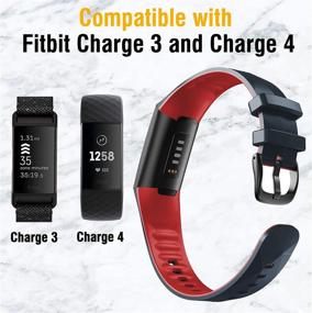 img 3 attached to 👉 ANCOOL Fitbit Charge 4 Band - Soft Silicone Sport Wristband Replacement for Charge 3/SE/Charge 4 (Large, Slate/Red) - Compatible for Men and Women