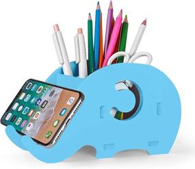 img 4 attached to 🐘 Mokani Cute Elephant Desk Supplies Organiser: Multi-functional Office Accessories with Cell Phone Stand – Stylish Desk Decoration for Organised Workspaces!