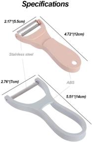 img 3 attached to Stainless Steel Julienne Peeler Set for Kitchen - Durable Blade, Comfortable ABS Handle, Recommended by Chefs - Ideal Helper for Cooking (Blue and Pink)