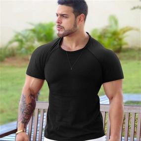 img 3 attached to COOFANDY Men's Gym Training Tee - Short Sleeve Workout T-Shirt for Bodybuilding, Muscle Building, and Fitness