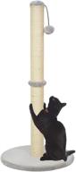 🐱 kazura tall cat scratching post: vertical full stretch claw scratcher with sisal rope, soft plush cover, and modern stable design for cats (34") logo