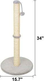 img 3 attached to 🐱 Kazura Tall Cat Scratching Post: Vertical Full Stretch Claw Scratcher with Sisal Rope, Soft Plush Cover, and Modern Stable Design for Cats (34")