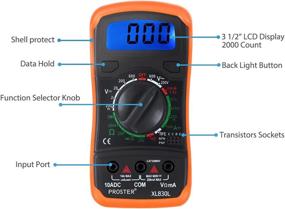 img 2 attached to 🔧 Proster Digital Multimeter: Backlit LCD Display for AC/DC Voltage, DC Current, Resistance, HFE Transistor, Diode, NPN Transistor, Continuity Test