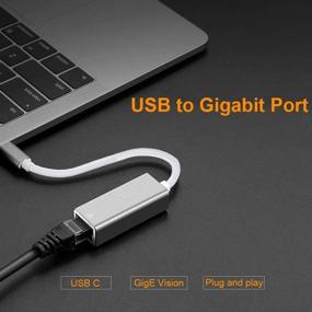 img 2 attached to Переносной адаптер USB-C к Ethernet: Thunderbolt 3/Type-C к RJ45 Гигабитный Ethernet сетевой хаб для MacBook Pro, iPad Pro, MacBook Air, Surface Book 2 и других устройств - адаптер LAN сети 10/100/1000 Мбит/с.