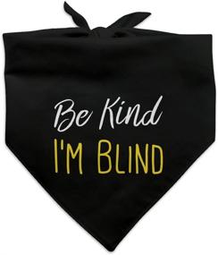 img 4 attached to 🐶 Black Pet Bandana - Be Kind I'm Blind Dog