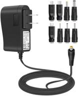 versatile replacement ac/dc adapter: 5v charger cord with 8 tips for various 5v electronics - usb hub, tv box, led pixel light, tablet, camera, bt speaker, gps, toys, webcam, router and more logo