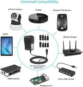 img 1 attached to Versatile Replacement AC/DC Adapter: 5V Charger Cord with 8 Tips for Various 5V Electronics - USB Hub, TV Box, LED Pixel Light, Tablet, Camera, BT Speaker, GPS, Toys, Webcam, Router and More