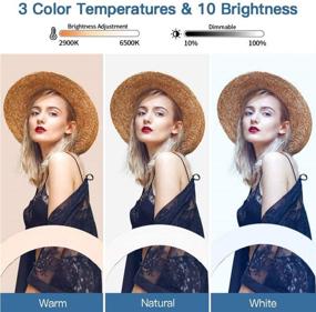 img 3 attached to 🌟 Enhance Your Live Streams and Makeup Sessions with the 12 Inch Selfie Ring Light Kit - 67" Tripod Stand, Cell Phone Holder, 3 Color Modes, 10 Brightness Levels, 55W 6000K Dimmable - iPhone/Android Compatible! Perfect for TikTok Too!