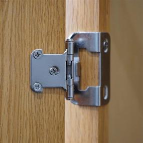 img 2 attached to 🔧 DecoBasics 1/2” Overlay Partial Wrap Semi Wrap Self Closing Cabinet Hinges (25 Pair - 50 Pack) - Brushed Satin Nickel - Easy Installation on Kitchen Cabinet Door