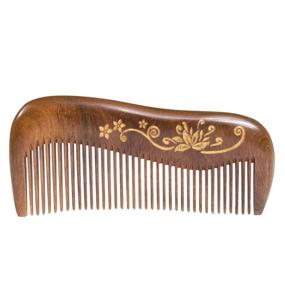 img 4 attached to 🪡 Breezelike Wooden Hair Comb - Women's Fine Tooth Wood Comb for No Static, Natural Detangling - Authentic Sandalwood Comb