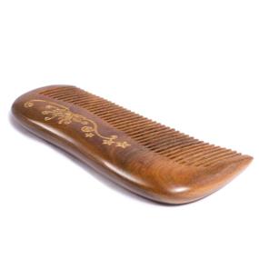 img 3 attached to 🪡 Breezelike Wooden Hair Comb - Women's Fine Tooth Wood Comb for No Static, Natural Detangling - Authentic Sandalwood Comb