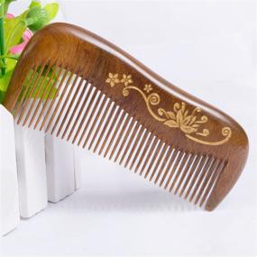 img 1 attached to 🪡 Breezelike Wooden Hair Comb - Women's Fine Tooth Wood Comb for No Static, Natural Detangling - Authentic Sandalwood Comb