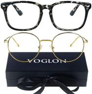 ✨ voglon blue light blocking glasses - 2 pack: ideal for men and women with small face - perfect for gamers and computer screen use - gamma ray blocking technology, oversized round design, anti-glare, uv protection - reduce eyestrain and filter out harmful blue light logo