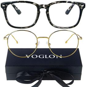 img 4 attached to ✨ VOGLON Blue Light Blocking Glasses - 2 Pack: Ideal for Men and Women with Small Face - Perfect for Gamers and Computer Screen Use - Gamma Ray Blocking Technology, Oversized Round Design, Anti-Glare, UV Protection - Reduce Eyestrain and Filter Out Harmful Blue Light