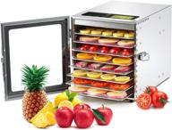 👨 colzer 8-tray food dehydrator machine (with 67 free recipes) - stainless steel, adjustable thermostat, digital control - ideal for beef, jerky, fruit, dog treats, herbs логотип