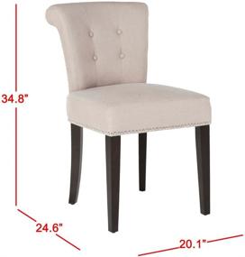img 1 attached to 🪑 Safavieh Mercer Collection Carol Taupe Linen Ring Dining Chair (Set of 2): Elegant and Comfortable Seating for Your Dining Area