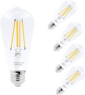 💡 vintage style led edison light bulbs 60w equivalent, decorative incandescent lightbulb with e26 base, st58 industrial electrical logo