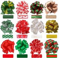🎁 lulu home 24 pcs christmas pull bows for gifts - assorted colorful xmas bows for present wrapping logo