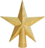 golden glitter star decoration for 6-inch christmas tree top crown - livder logo