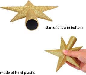 img 2 attached to Golden Glitter Star Decoration for 6-inch Christmas Tree Top Crown - Livder