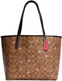 img 4 attached to 👜 Signature Canvas Brown Handbags & Wallets for Women by COACH