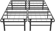 🛏️ szqinji full size platform bed frame - 14 inch metal slat, heavy duty mattress foundation, no box spring required, easy assembly, foldable design, black (73x52x14 inches) логотип