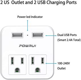 img 3 attached to 🔌 POWRUI European Travel Plug Adapter - 2 Pack International Power Adapter with AC Outlets and Dual USB Ports - USA to Europe EU Israel Brazil Italy(Type C)