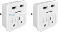 🔌 powrui european travel plug adapter - 2 pack international power adapter with ac outlets and dual usb ports - usa to europe eu israel brazil italy(type c) logo