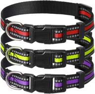 🐶 reflective nylon dog collar set - adjustable & quick release pet collars for dogs logo