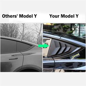 img 2 attached to AOSK Tesla Model Y Window Scoop Louvers 2020-2021: 🚗 Matt Black Side Window Visor Cover for Enhanced Style and Protection