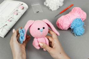 img 1 attached to 🐰 Crochet Craft Kit Bunny: Fun and Easy Arts and Crafts for Teens and Adults - All-Inclusive with 41 Step-by-Step Illustrated Instructions and Hypoallergenic Yarn