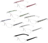 👓 lightweight 6-pack blue light blocking reading glasses with spring hinges - computer readers for men and women logo