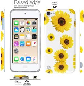 img 1 attached to J.west White Sunflower Pattern iPod Touch Case - Cute & Protective Floral Print Cover for iPod Touch 7, 6th Gen & 5 - Girls & Women Soft TPU Silicone Slim Design