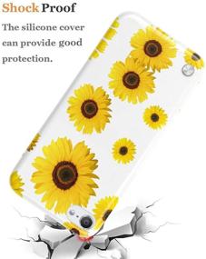 img 2 attached to J.west White Sunflower Pattern iPod Touch Case - Cute & Protective Floral Print Cover for iPod Touch 7, 6th Gen & 5 - Girls & Women Soft TPU Silicone Slim Design