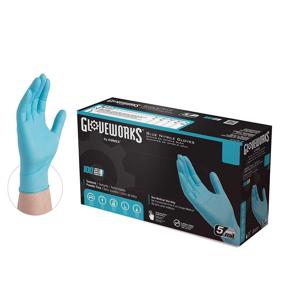 img 4 attached to 🧤 High-Quality GLOVEWORKS Industrial Blue Nitrile Gloves - 5 mil, Latex-Free, Powder-Free, Disposable - Medium Size (Box of 100)