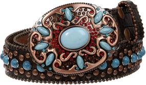 img 3 attached to 💠 Authentic Women's Accessories with Western-style Turquoise Rhinestone Embellishment