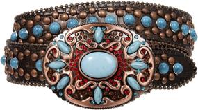 img 4 attached to 💠 Authentic Women's Accessories with Western-style Turquoise Rhinestone Embellishment