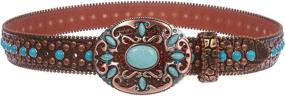 img 1 attached to 💠 Authentic Women's Accessories with Western-style Turquoise Rhinestone Embellishment