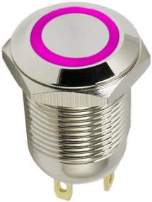 img 3 attached to 🚗 12mm Waterproof Car Boat Momentary Push Button Switch Stainless with ESUPPORT Purple LED Light 2A