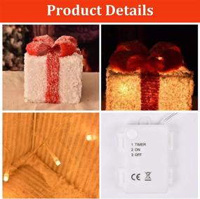 img 1 attached to 🎁 Bstge Christmas Lighted Gift Boxes: Set of 3 Decorative Ornaments with 48 Warm White LED Lights for Indoor Outdoor Holiday Decorations