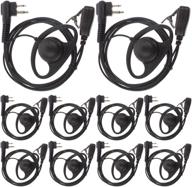 tenq d shape earpiece headset ptt for motorola two way radio walkie talkie 2pin(pack of 10) logo