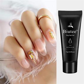 img 2 attached to 🌈 Комплект Poly Nail Gel Biutee - 7 цветов 0,53 унции Температурный гель с изменением цвета, с блестками, для наращивания ногтей Crystal Nail Extension Gel Builder Gel, Soak Off UV Gel - набор из 7 предметов