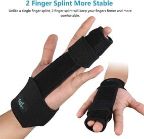 img 2 attached to 🖐️ 2 Finger Splint Trigger Finger Splint: Adjustable Hand and Wrist Brace for Sprains, Mallet Injury, Arthritis - Straightening Immobilizer Treatment (S/M)