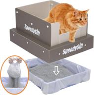 🐱 speedysift: large cat litter box with disposable sifting liners & high-sided corrugated plastic board logo