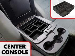 img 3 attached to 🚗 Red Hound Auto Center Console Organizer for Dodge Ram 1500 2500 3500 - Anti-Rattle Black Insert Fits 2013-2018 FOLD Down Seat Console