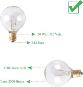 img 2 attached to 💡 20W E12 Base Replacement Light Bulbs for Scentsy Middle Size Candle Wax Warmers - G30 Globe 120V Bulbs (Pack of 5)