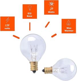 img 1 attached to 💡 20W E12 Base Replacement Light Bulbs for Scentsy Middle Size Candle Wax Warmers - G30 Globe 120V Bulbs (Pack of 5)