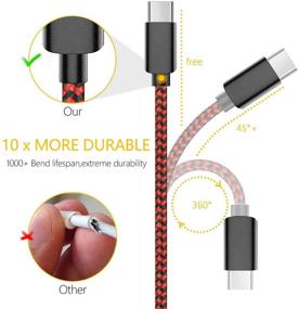 img 2 attached to 3A Fast Charging USB Type-C Cable - L&HE 4Pack (3/6/6/10FT) Compatible with Samsung Galaxy A10/A20/A51/S10/S9/S8, Cabepow Charger Cable, PS5 Controller, etc. (Black/Red)